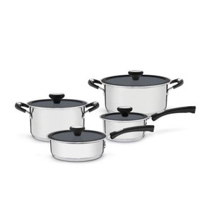 Jogo de Panelas Aço Inox com Revestimento Cerâmico Interno 4 Peças Tramontina