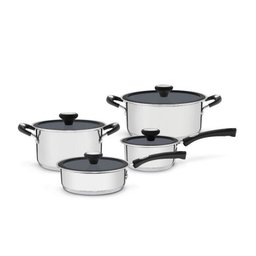 Jogo de Panelas Aço Inox com Revestimento Cerâmico Interno 4 Peças Tramontina - 1 Jogo de Panelas Aço Inox com Revestimento Cerâmico Interno 4 Peças Tramontina - 1