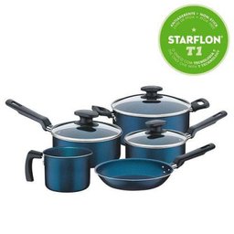 Conjunto de Panelas Antiaderente Bergamo 5 Peças Azul Turquesa - Tramontina - 1