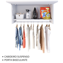 Ver imagem 6 de Armário para Lavanderia com Cabideiro Suspenso Delta - Branco
