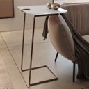 Ver imagem 2 de Mesa Apoio Lateral para Sofá Atenas Pé Café:Branco