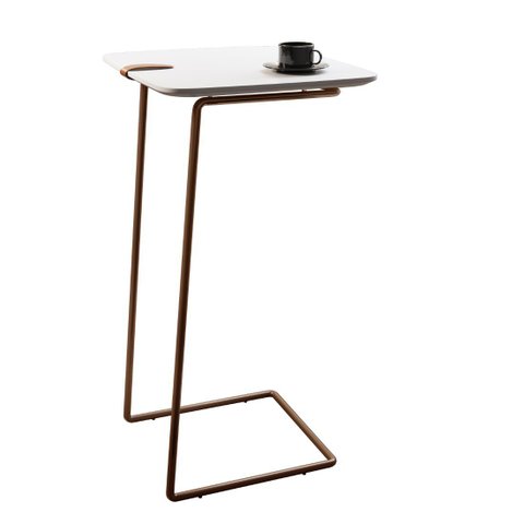 Mesa Apoio Lateral para Sofá Atenas Pé Café:Branco