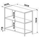 Ver imagem 3 de Estante Aparador Estilo Industrial Steel Quadra 27868 Vermont Base Preta - Artesano