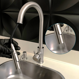 Torneira de Cozinha Escovada Inox Gourmet Quente Fria Mesa Arejador Extensivo Monocomando Misturador - 2