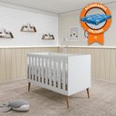 Ver imagem 1 de Berço Mini Cama Móveis Estrela Ternura - Branco Acetinado + Colchão Baby Physical Ortobom