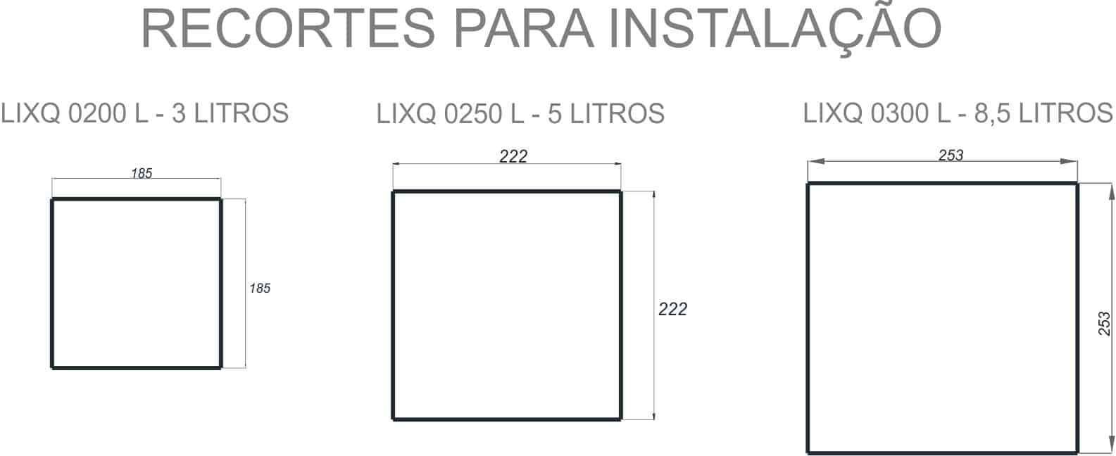 Lixeira Quadrada de Embutir com Puxador Linear Inox 5l - 7