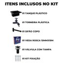 Ver imagem 2 de Tanque de Plástico 34l para Lavanderia Preto + Sifão Copo Universal Sanfonado + Fita Veda Rosca + To