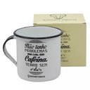 Ver imagem 1 de Caneca Retrô Cafeína Branca