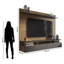 Ver imagem 2 de Painel para Tv Home Suspenso Ambiente Noruega Freijó Grafite Perolizado - Móveis Leão