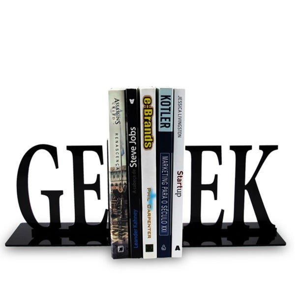 Suporte Aparador De Livros Dvd Cd Geek Letras Escrita