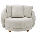 Ver imagem 3 de Poltrona Decorativa para Sala de Estar Fixa Pés Madeira Witta M03 Bouclê Branco