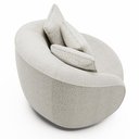Ver imagem 6 de Poltrona Decorativa para Sala de Estar Fixa Pés Madeira Witta M03 Bouclê Branco