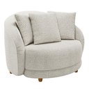 Ver imagem 1 de Poltrona Decorativa para Sala de Estar Fixa Pés Madeira Witta M03 Bouclê Branco
