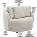 Ver imagem 7 de Poltrona Decorativa para Sala de Estar Fixa Pés Madeira Witta M03 Bouclê Branco