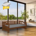 Ver imagem 2 de Cama Zurique com Colchão Mona Solteiro Madeira Maciça com Acabamento Premium Castanho