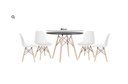 Ver imagem 1 de Conjunto de Jantar Mesa Eiffel 80cm Preta + 4 Cadeiras Eiffel DKR Brancas