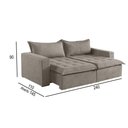 Ver imagem 2 de Sofá Cama 4 Lugares Retrátil Reclinável Linho M-184 Martins Bege