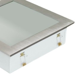 Plafon Space Emb. Quad. 30cm Alum. Vidro Fosco E-27 3 Lâmpada Max 60W Escovado - 3