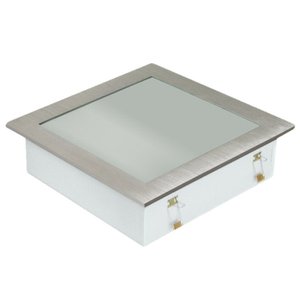 Plafon Space Emb. Quad. 30cm Alum. Vidro Fosco E-27 3 Lâmpada Max 60W Escovado