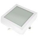 Ver imagem 1 de Plafon Space Sobr. Quad. 25cm Alum. Vidro Fosco E-27 2 Lâmpada Max 60W Branco
