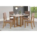 Ver imagem 7 de Mesa para Cozinha Natalí Sc75 C/tampo Madeirado Reto 120x80cm Nature/off White - Henn