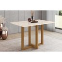 Ver imagem 1 de Mesa para Cozinha Natalí Sc75 C/tampo Madeirado Reto 120x80cm Nature/off White - Henn