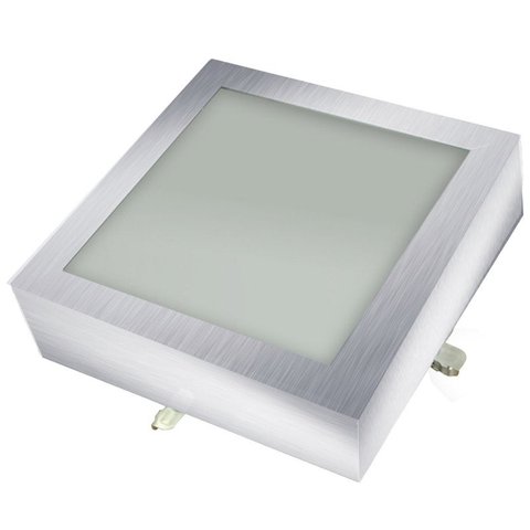 Plafon Space Sobr. Quad. 30cm Alum. Vidro Fosco E-27 3 Lâmpada Max 60W Escovado