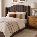 Ver imagem 3 de Cabeceira Cama Box Casal 140cm Zoe Estofada Boucle Moderna