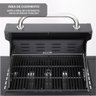 Churrasqueira Americana Móvel a Gás 4 Queimadores Centrais e 1 Lateral Preta Importway Iwcg-003 - 3