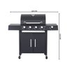 Churrasqueira Americana Móvel a Gás 4 Queimadores Centrais e 1 Lateral Preta Importway Iwcg-003 - 2
