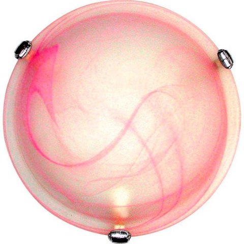 Plafon Murano Vidro 30cm 2 Lâmpadas E-27 Max 60W Cor Rosa com Garra Cromada