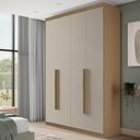Ver imagem 1 de Guarda Roupa Solteiro 4 Portas Lisboa 100% em MDF - Carvalho/Off White