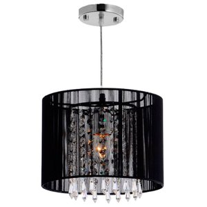 Pendente Rammer 25cm Circular E-27 1 Lâmpada Max 60W Preto