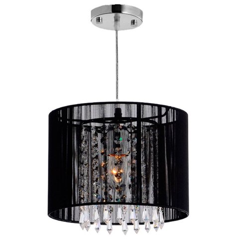 Pendente Rammer 25cm Circular E-27 1 Lâmpada Max 60W Preto