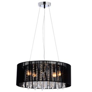 Pendente Rammer 40cm Circular E-27 4 Lâmpada Max 60W Preto