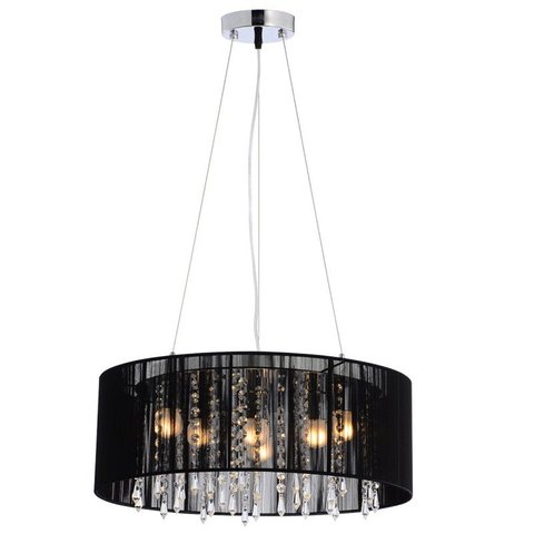 Pendente Rammer 50cm Circular E-27 6 Lâmpada Max 60W Preto