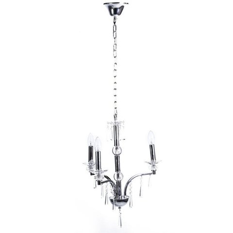 Pendente Diamantina Aco Cromado 47cm E-14 3 Lâmpada Max 60W