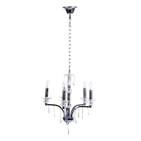 Pendente Diamantina Aco Cromado 47cm E-14 5 Lâmpada Max 60W