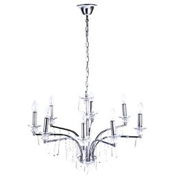 Pendente Diamantina Aco Cromado 75cm E-14 8 Lâmpada Max 60W - 1