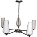 Ver imagem 1 de Pendente Ouro Branco Aco Cromado 70cm E-27 5 Lâmpadas Max 60W Branco