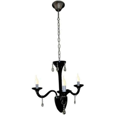 Pendente Merces Polietileno 62cm E-14 3 Lâmpadas Max 60W Preto