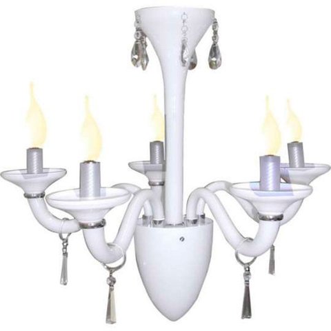 Pendente Merces Polietileno 62cm E-14 5 Lâmpadas Max 60W Branco