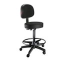 Ver imagem 1 de Cadeira Mocho Caixa Alta com Rodinhas Corano Preto