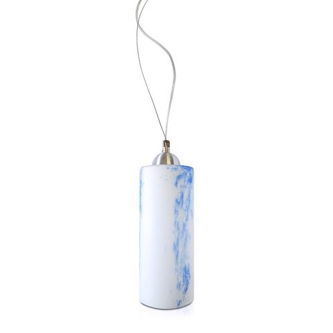 Pendente Polo Aluminio+Vidro Cilindrico Fosco E-27 1 Lâmpada Max 60W Azul