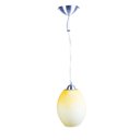 Ver imagem 1 de Pendente Dalila Alumínio Vidro Amarelo Barrica Fosco E-27 1 Lâmpada Max 60W