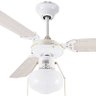 Ventilador de Teto Hl-17 1 Globo E-27 3 Pás Reversiveis Branco 220V - 2