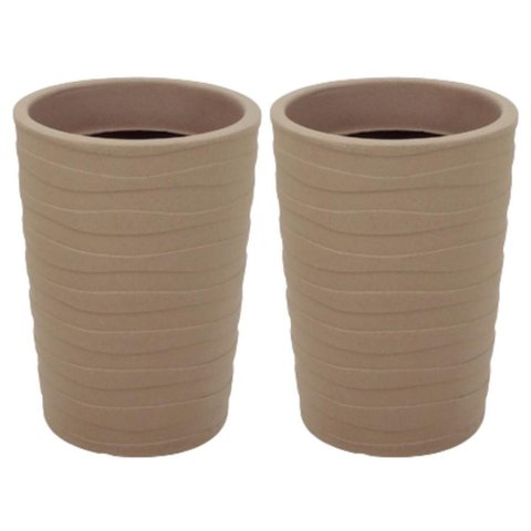 Kit 2 Vasos Grego 50cm Granito Areia Tramontina