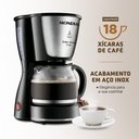 Ver mais imagens de Cafeteira Elétrica Mondial Arome 18 C-30-18x 220v-preto/inox