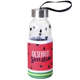 Garrafa de Vidro 300 ml - Desfrute Seu Dia - 1 Garrafa de Vidro 300 ml - Desfrute Seu Dia - 1