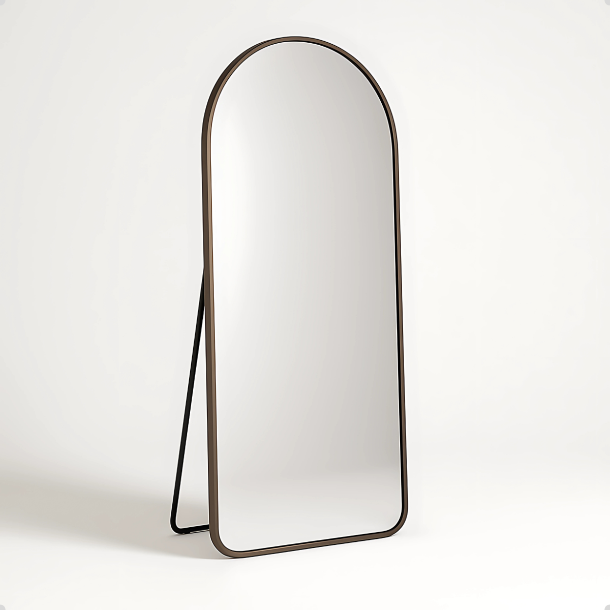 Espelho Lopazzi Oval Base Reta com Moldura Alumínio Corpo Inteiro 170 X 70 Cm C/suporte de Chão - 2